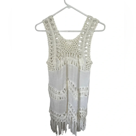 White Crochet Dress / Cover Up - Picture 3 of 3